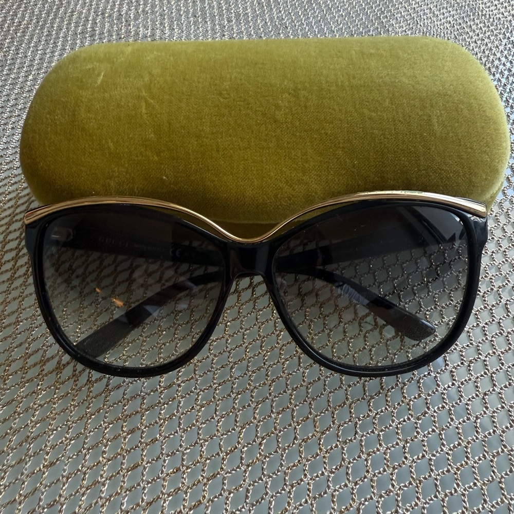 Gucci Black and Gold Glasses